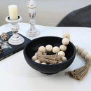 Large Black Decorative Bowl for Home Decor - Modern Concrete Fruit Bowl for Kitchen Counter or Coffee Table by CozyNest Decor