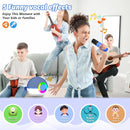 goopow Mini Karaoke Machine Speaker for Kids Adults, Portable Bluetooth Microphone Song Toys with LED Light, Best Chritmas Birthday Festival Gift for 3 4 5 6 7 8+ Year Old Girls Boys (Blue-2MIC) by TinyTreasures Baby Boutique