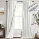 Ivory White Curtains 84 Inch Length 2 Panels for Living Room Curtain for Bedroom Window Total Blackout Off White Drapes 84 Long Boho Farmhouse Linen Black Out Thermal Insulated Curtain Back Tab Pocket by CozyNest Decor