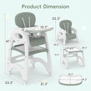Xilingol 8 in 1 Convertible Baby High Chair W/Wheels, Baby Feeding Chair W/Adjustable Backrest & Removable Dual Tray, Building Block Table & Chair Set, HighChair for Babies & Toddlers (Green) by TinyTreasures Baby Boutique