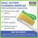 MOUTHWATCHERS Soft Flossing Manual Toothbrush for Adults, 2 Pack, Blue, Ultra Clean, Good for Sensitive Teeth and Gums, by Dr. Plotka's by CozyNest Decor