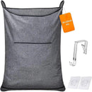 Hanging Laundry Hamper,Door Hanging Hamper with Width Opening, Over the Door Laundry bag with hooks, Laundry Collector and Over Door Storage Bag (36x22 Inch,Pop Grey) by CozyNest Decor