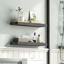 HOOBRO Floating Shelves for Wall, Wall Mounted Shelf Set of 2, 23.6" Hanging Shelf with Invisible Brackets, for Wall in Bathroom, Bedroom, Toilet, Kitchen, Living Room, Office, Charcoal Gray BC60BJ01 by CozyNest Decor