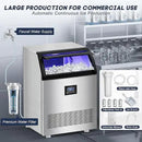 Commercial Ice Maker Machine 360LBS/24H with 80LBS Storage Bin, 126PCS Ice Cubes Ice Machine Stainless Steel Undercounter/Freestanding Ice Maker for Home Bar Outdoor, Self Cleaning by CozyNest Decor