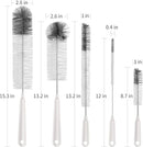MR.SIGA 5 Pack Bottle Brush Cleaning Set with Storage Holder, Cleaning Brushes for Long Narrow Neck Bottles, Water Bottles, Baby Bottles, Tumblers, Drinking Glasses, Strews by TinyTreasures Baby Boutique