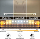 Island Lights, Linear Pendant Light LED Dimmable Hanging Light Fixture, 3000K-6000K with Remote Control,Chandeliers for Dining Room‎(Silver,43.3IN) by CozyNest Decor