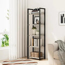 NUMENN Narrow Bookshelf, 5 Tier Bookshelves, Home Office Bookcase Shelf Storage Organizer, Free Standing Storage Shelving Unit for Bedroom, Living Room and Home Office, Grey by CozyNest Decor