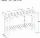 Cambridge Casual Teak Auburn Outdoor Console Table, Solid Indonesian Teak Wood in Weathered Gray Finish, Stylish and Durable Patio Accent or Plant Table for Porch, Deck, Garden, or Outdoor Entryway by GreenHaven Gardens