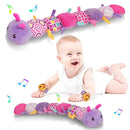 Baby Girls Toys 0-6 Month Baby Stuffed Animal Toys for 0-6 6-12 Months & A Pair of Wrist | Baby Musical Caterpillar Tummy Time Toy | Newborn Infant Sensory Toy for 1 2 Years Old Boys Girls. by TinyTreasures Baby Boutique