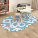 STARUIA Large Kids Playroom Rug, 4'x6' Washable Road Rug for Nursery, Non-Slip Fun Area Rugs for Kids Room, Blue Car Rugs Play Mat Soft Baby Carpet for Boys Girls Dorm Toy Room Tent by CozyNest Decor