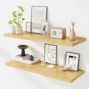 40" Floating Shelves for Wall, 12" Deep Slim Oak Floating Shelves, Wall-Mounted Shelves for Bedroom, Living Room, Kitchen, Bathroom - Set of 2 by CozyNest Decor