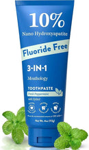 Mouthology 10% Nano Hydroxyapatite Toothpaste (Fluoride Free), Whitening*, Supports Enamel Care*, Appropriate for Sensitive Teeth*, SLS Free, Xylitol nHA Toothpaste for Adults, Mint 4oz (USA Made) by CozyNest Decor