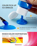 fantastory Tempera Paint for Kids 32 Colors (2 oz Each) Washable Tempera Paint, Kids Poster Paint Sponge Painting, Non-Toxic Kids Paint Finger Paints Hand Paints Bottles Early Learning by TinyTreasures Baby Boutique