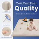 Baby Play Mat for Floor,1.3" Thick Elasti-Foam 74×50 Playpen Mat for Toddlers Infant Kids,Water-Repellent Soft Coral Velvet for Tummy Time, Non-Slip Backing for Crawling,Tatami Style(Beige) by TinyTreasures Baby Boutique