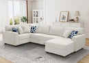 L Lengend Vansen Modular Sectional Sofa U Shaped Couch with Ottoman Modern Reversible Corner Sectional Couch for Living Room (Cream, U Shaped Sofa-1) by CozyNest Decor