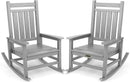 SERWALL Oversized Outdoor Rocking Chair Set of 2, HDPE Rocker for Adults, Patio Rocking Chairs for Porch, Sliver Gray by GreenHaven Gardens