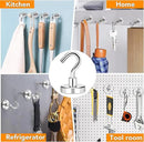 MIKEDE Magnetic Hooks, 80LB+ Heavy Duty Magnetic Hooks Cruise with Epoxy Coating for Refrigerator, Strong Magnet Hooks for Tool Room, Magnetic Metal Hooks for Grill - 8 Pack by CozyNest Decor
