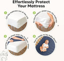 Waterproof Crib Mattress Protector Cover Fitted - 2-Pack Quiet Baby Crib Mattress Pad Sheets, 52" x 28" Soft Quilted Cotton Baby Sheet, Machine Washable, Easy Fit, Durable (Glacier/Quin) by TinyTreasures Baby Boutique