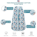 Baby Sleep Sack 2-4 T Baby Wearable Blanket 100% Organic Cotton 0.5 TOG Toddler Sleep Sacks 2- Way Zipper Soft 4 Layers 2T 3T 4T Kitten by TinyTreasures Baby Boutique