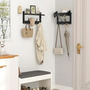 29" Coat Rack Wall Mount with Shelf, 4 in 1 Wall Mounted Coat and Key Hanger with 11 Hooks, Entryway Key Holder with Mail Holder for Living Room, Bedroom, Black by CozyNest Decor