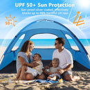 NXONE Beach Tent Sun Shade Shelter for 3/4/6 Person Person with UV Protection, Extended Floor, 3 Mesh Roll Up Windows & 8.0/8.5mm Fiberglass Rods丨Carry Bag Included by TinyTreasures Baby Boutique