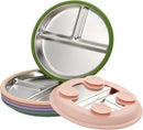 3Pack Sainless Steel Kids Plates with Suction, 8.1” Divided Toddler Baby Plates with Removable Silicone Sleeves BPA Free Non-Slip 2-in-1 Anti Breakage Metal Toddler Bowls by TinyTreasures Baby Boutique