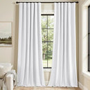 MIULEE 100% Blackout Curtains 102 Inch Long 2 Panels Set for Bedroom, Thick Faux Linen Black Out Curtain Room Darkening Back Tab Pleat Window Textured Drapes with Hooks for Living Room, Bright White by CozyNest Decor