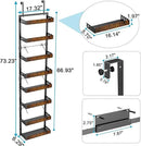 bukfen Over the Door Pantry Organizer, 8-Tier Adjustable Wooden Basket Kitchen Pantry Door Organization and Storage,2 in 1 Wall Mount or Hanging Heavy-Duty Metal Hanging Kitchen Spice Rack,1 Pack by CozyNest Decor