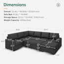 HONBAY Sectional Couch with Pull Out Bed, Sectional Sleeper Sofa with Storage, U Shape Couches for Living Room, Dark Grey by CozyNest Decor