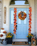 DearHouse 2 Pack Fall Garland Maple Leaf, 5.9Ft/Piece Hanging Vine Garland Artificial Autumn Foliage Garland Thanksgiving Decor for Home Wedding Fireplace Party Christmas (Red) by CozyNest Decor