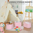 Storage Baskets for Organizing Shelves, Pink Basket for Nursery, Woven Cotton Rope Baskets for Storage, Towel Basket for Bathroom, 15"x11"x9.5", 3 Packs, Light Pink by TinyTreasures Baby Boutique