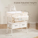 Baby Changing Table with Wheels, Maydolly Portable Foldable Changing Table, Waterproof Diaper Changing Station, Adjustable Height Changing Station, Mobile Nursery for Newborn and Infant (Beige) by TinyTreasures Baby Boutique
