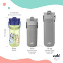Zak Designs Harmony Bluey Water Bottle for Travel or At Home, 18oz Recycled Plastic is Leak-Proof When Closed with Straw Lid and Carry Handle, 2-Pack (Bluey and Bingo) by TinyTreasures Baby Boutique