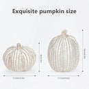 2Pcs Halloween Pumpkin Artificial Resin Pumpkins Decor for Mantel Harvest Autumn Tabletop Decoration Gold Fall Pumpkin Decorations Thanksgiving Table Centerpieces (Set A, ONE Size) by CozyNest Decor