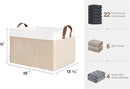 StorageWorks Storage Bins, Fabric Storage Bins for Shelves, Extra Large Storage Baskets with Metal Frame, Closet Baskets and Bins with Handles, Jumbo, Brown and White, 2-Pack by CozyNest Decor