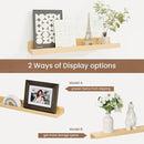 Picture Ledge Shelf, Solid Pine Wood Floating Shelves Set of 4, 16 Inches Nursery Book Shelves for Toys Storage, Kids Bookshelf Wall Mounted for Living Room Decor Photo Frames, Unfinished Natural by TinyTreasures Baby Boutique