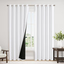 ChrisDowa 100% Blackout Curtains 84 inch Long for Bedroom with Black Liner, Extra Wide 2 Thick Layers Total Blackout Thermal Insulated Grommet Window Curtains 2 Panels Set (Pure White, 60 x 84 Inch) by TinyTreasures Baby Boutique
