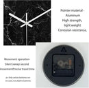 Oversized Decorative Clocks Battery Operated 24 Inch Marble Black Wall Clock for Office Round Non Ticking Wall Clock Silent by CozyNest Decor
