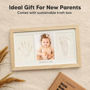 Baby Hand and Footprint Kit - Clay Handprint Keepsake Frame, Newborn Nursery Picture Frame, Personalized New Mom Gifts for Baby Shower & Registry (Ash Wood) by TinyTreasures Baby Boutique
