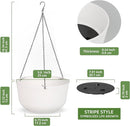 Dexceder 9.8 Inch Self Watering Hanging Planters Indoor Outdoor, Thickened Hanging Basket Flower Plant Pot (2 Pack, White) by CozyNest Decor
