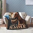 Funny Horse Throw Blanket Soft Fleece Blanket Men Women Gift for Kids Boys Girls for Party Couch Sofa Bed Deco Blankets 50x40 Inches by CozyNest Decor