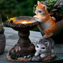 Cat Garden Figurines Outdoor Decor Solar Statue with LED Lights for Patio Lawn Yard Art Decoration Housewarming Garden Gift by GreenHaven Gardens