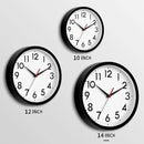 14 Inch Wall Clock Large Battery Operated Big Silent Non Ticking Analog Clock Decorative for Living Room Office Kitchen Outdoor Classroom Bedroom Bathroom School(Black) by CozyNest Decor