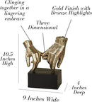 Touch of Class Lingering Hold Hands Table Sculpture Gold - Pinky Promise Statues - Desk Statue for Bedroom, Living Room, Office - Loving Touch by CozyNest Decor