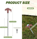 Hicarer 20 Pcs 20 Pcs 8'' Screw in Tent Stakes Heavy Duty Ground Metal Stakes for Inflatables with Hex Head Driver for Outdoor Camping Tent Inflatable Garden Decor (Brown) by CozyNest Decor