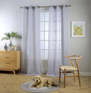 MIUCO Semi Sheer Curtains Poly Linen Textured Solid Grommet Curtains 63 Inches Long for Living Room 2 Panels (2 x 37 Wide x 63" Long) Silver by CozyNest Decor