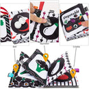 teytoy Baby Soft Cloth Book Set 6 PCS, Black and White High Contrast Baby Activity Crinkle Books for 0 3 6 9 12 Months Newborn Infants Babies Boys and Girls Early Educational Learning Toys by TinyTreasures Baby Boutique