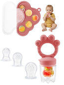 Breastmilk Popsicle Molds & Baby Fruit Food Feeder Pacifier, Silicone Baby Food Storage Containers, Baby Popsicle Molds Teething for Toddler Teething & Infant Self Feeding (Pink) by TinyTreasures Baby Boutique