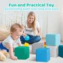 Foam Building Toys for Toddlers: 6-Pieces Waterproof PU Leather Soft Foam Blocks - Colorful Large Stacking Blocks - Early Learning Construction Toys Play Set for Kids Indoor Birthday Gift (Modern) by TinyTreasures Baby Boutique