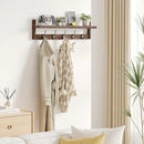 AMBIRD 28.9 Inch Length Shelf with Hooks Entryway Coat Rack Wall Mount Wood Coat Hooks with Shelf Wall-Mounted Coat Hook Rack with 5 Dual Hooks for Bathroom, Living Room, Bedroom (Brown) by CozyNest Decor